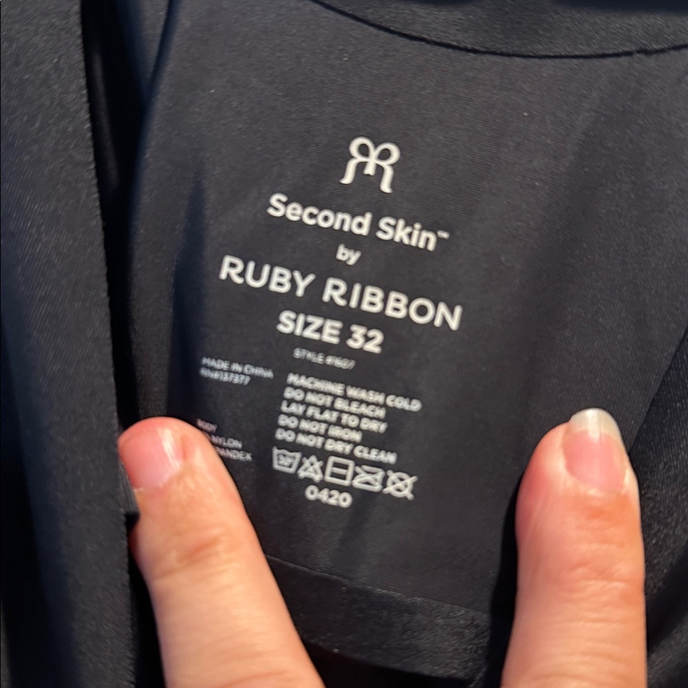 Ruby Ribbon Black V-Neck Second Skin Demiette Bra… - image 4